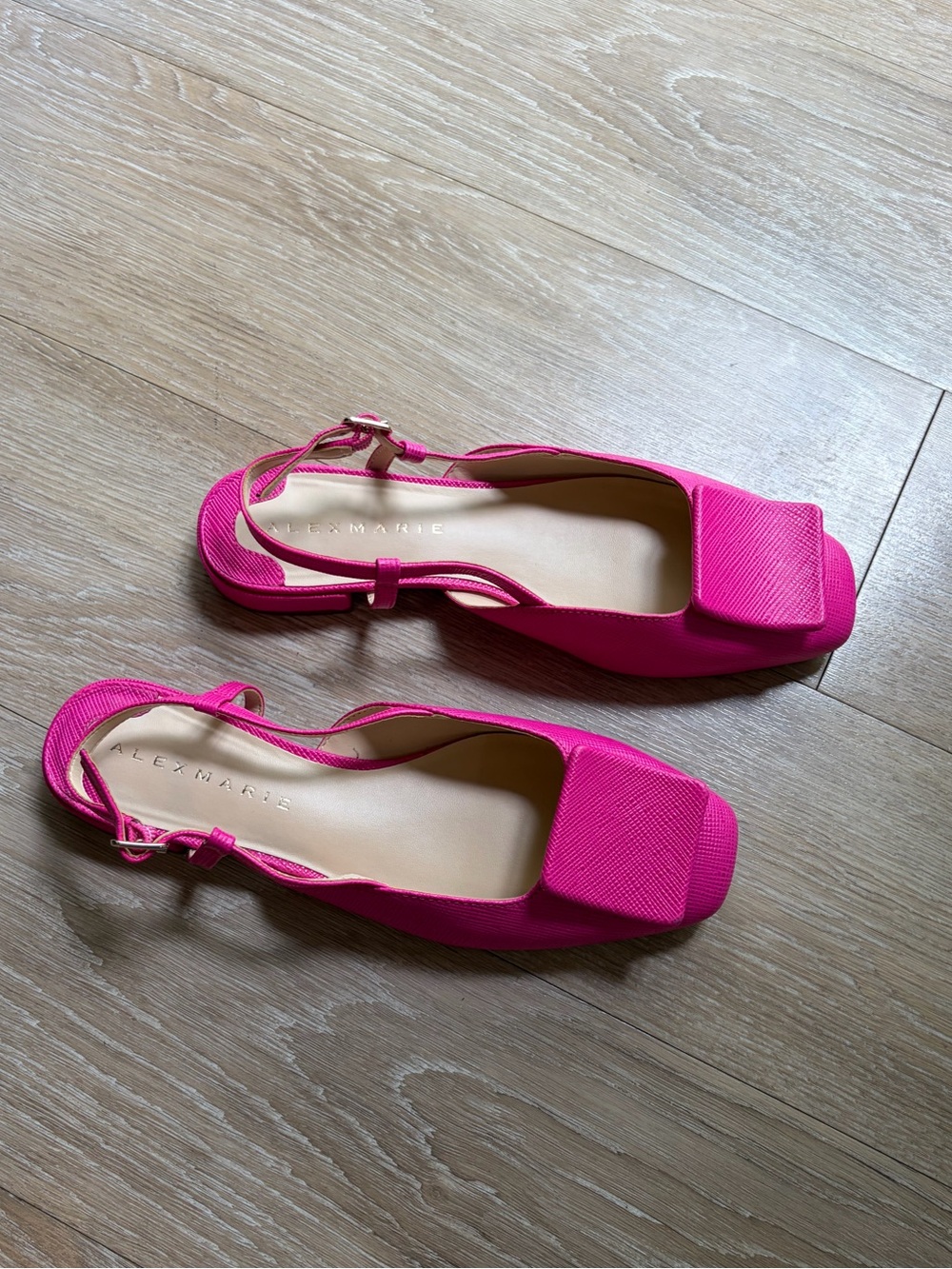 Alex Marie Micah Textured Leather Slingback Flats in Color Barb Pink - Picture 7 of 9